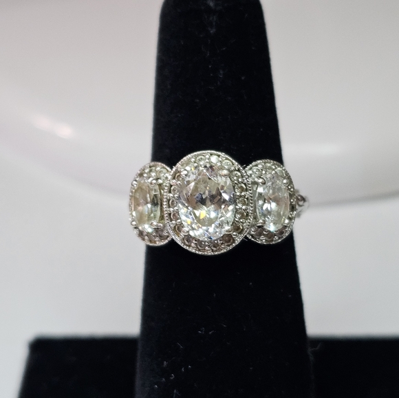 Tacori Diamonique Epiphany in Bloom Platinum Clad 925 Ring Size … - Picture 9 of 16